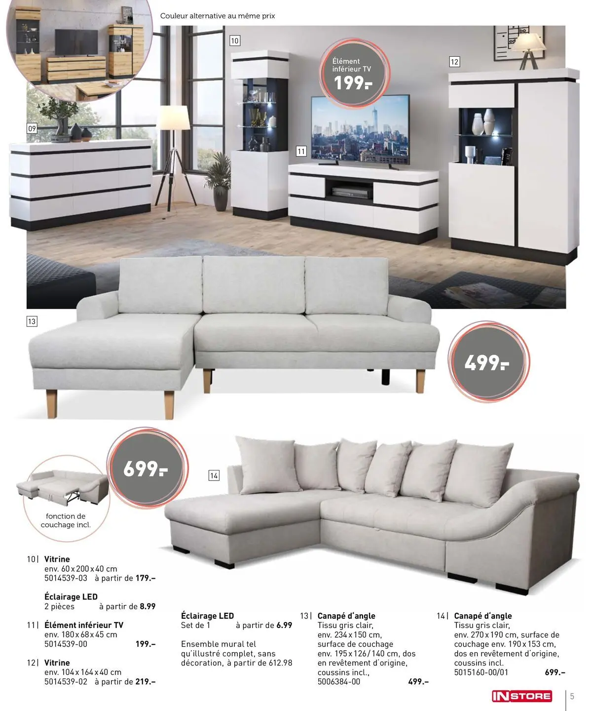 Möbel Martin - Amenagér, c'est facile! à partir du 27/02/2026 - promo en ligne | Page: 5 | Produits: Vitrine, Canapé