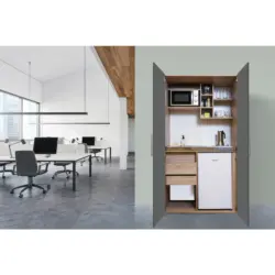 Schrankk&uuml;che 104/193/67 cm in Grau, Eichefarben