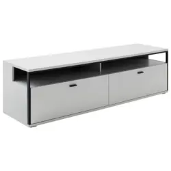 Lowboard Schwarz, Wei&szlig; 184/53/51 cm