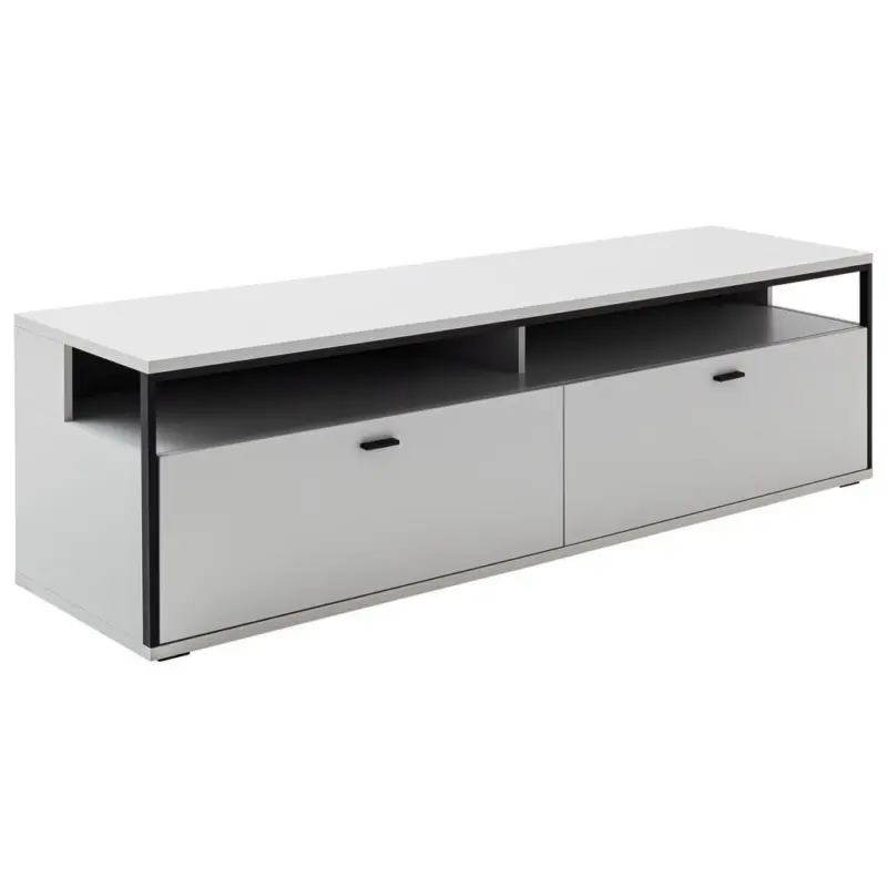 Lowboard Schwarz, Wei&szlig; 184/53/51 cm