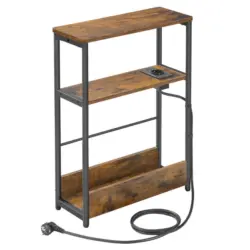 Beistelltisch in Metall, Holzwerkstoff