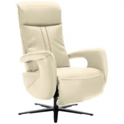 Relaxsessel in Leder Ecru