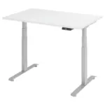 XXXLutz Lauterach - Ihr M&ouml;belhaus bei Bregenz Schreibtisch 120/80/64,5-129,5 cm Silberfarben, Wei&szlig; elektrisch h&ouml;henverstellbar
