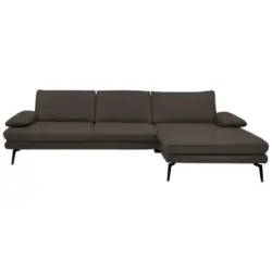Ecksofa Beldomo Premium in Echtleder Graubraun 310/180 cm