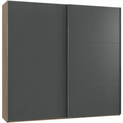 Schwebet&uuml;renschrank in Graphitfarben, Eichefarben