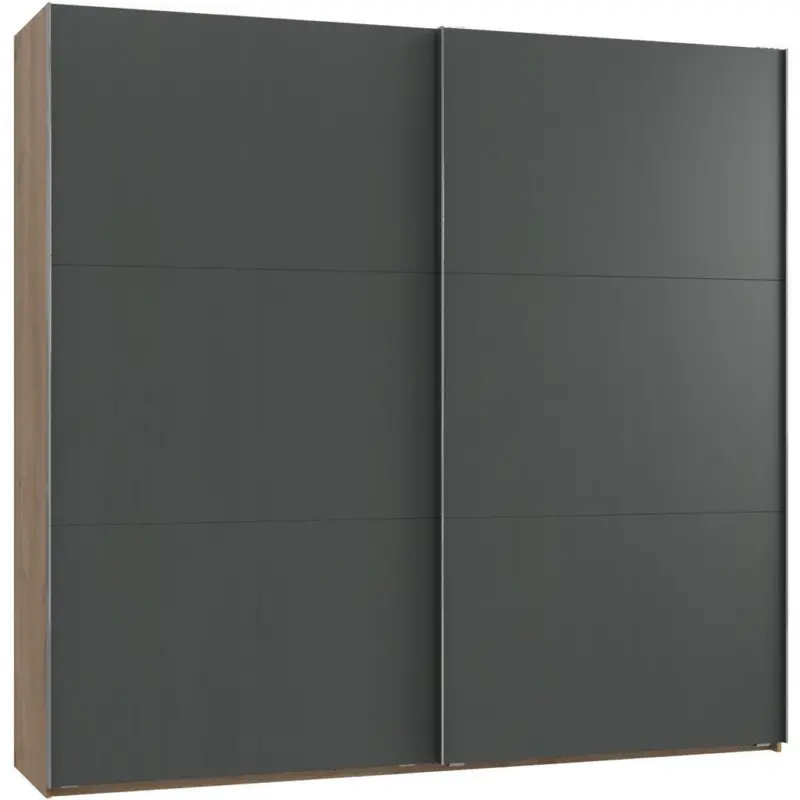 Schwebet&uuml;renschrank in Graphitfarben, Eichefarben