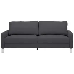3-Sitzer-Sofa in Echtleder Dunkelgrau, Fango