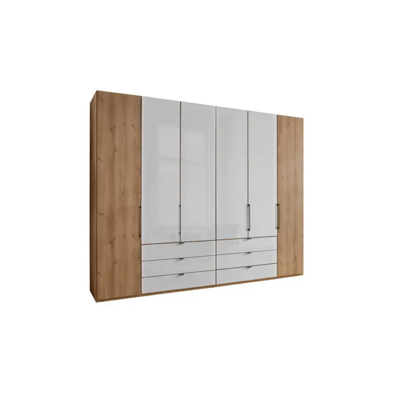 Faltt&uuml;renschrank in Wei&szlig;, Eiche Bianco