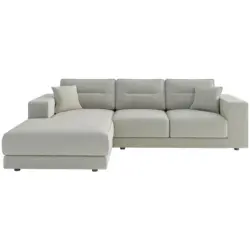 Ecksofa Verona in Flachgewebe Beige 195/272 cm