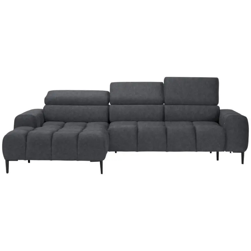 Ecksofa in Webstoff Grau 177/270 cm