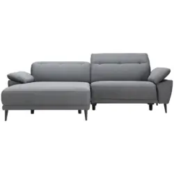 Ecksofa in Leinenoptik Hellgrau 172/262 cm