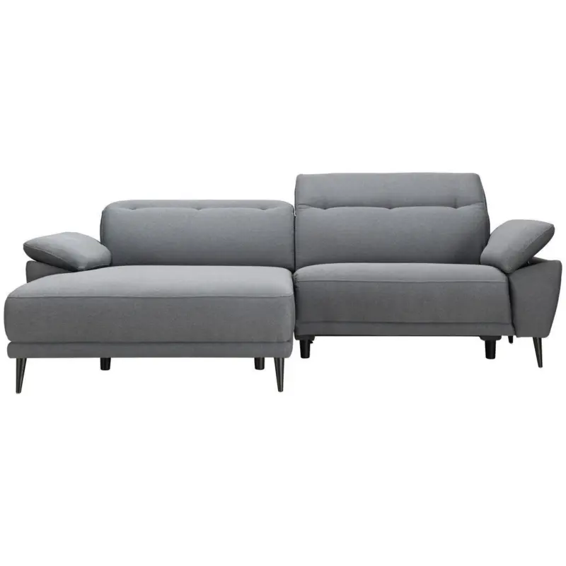 Ecksofa in Leinenoptik Hellgrau 172/262 cm