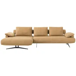 Ecksofa in Chenille Honig 168/334 cm