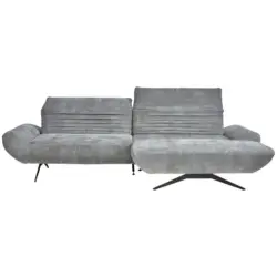 Ecksofa in Chenille Grau 280/170-195 cm