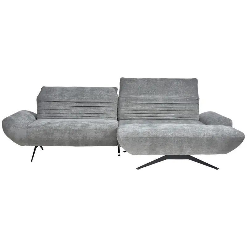 Ecksofa in Chenille Grau 280/170-195 cm