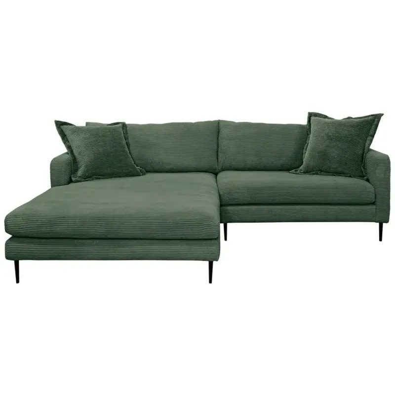 Ecksofa Joker in Cord Dunkelgr&uuml;n 193/268 cm