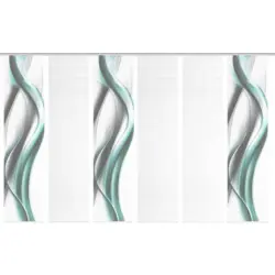 Fl&auml;chenvorhang in Grau, Wei&szlig;, Mintgr&uuml;n blickdicht