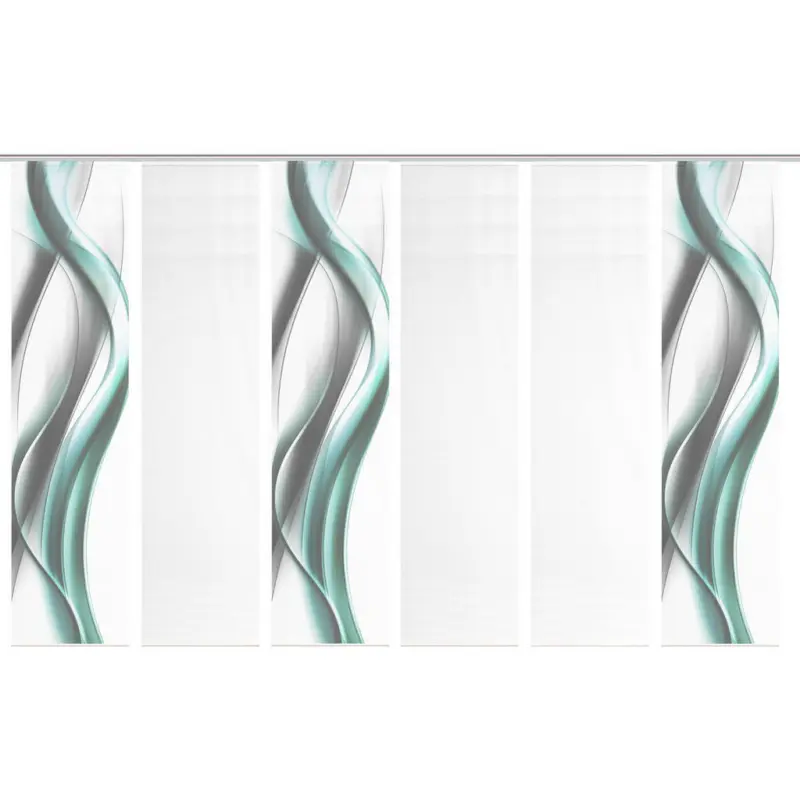 Fl&auml;chenvorhang in Grau, Wei&szlig;, Mintgr&uuml;n blickdicht