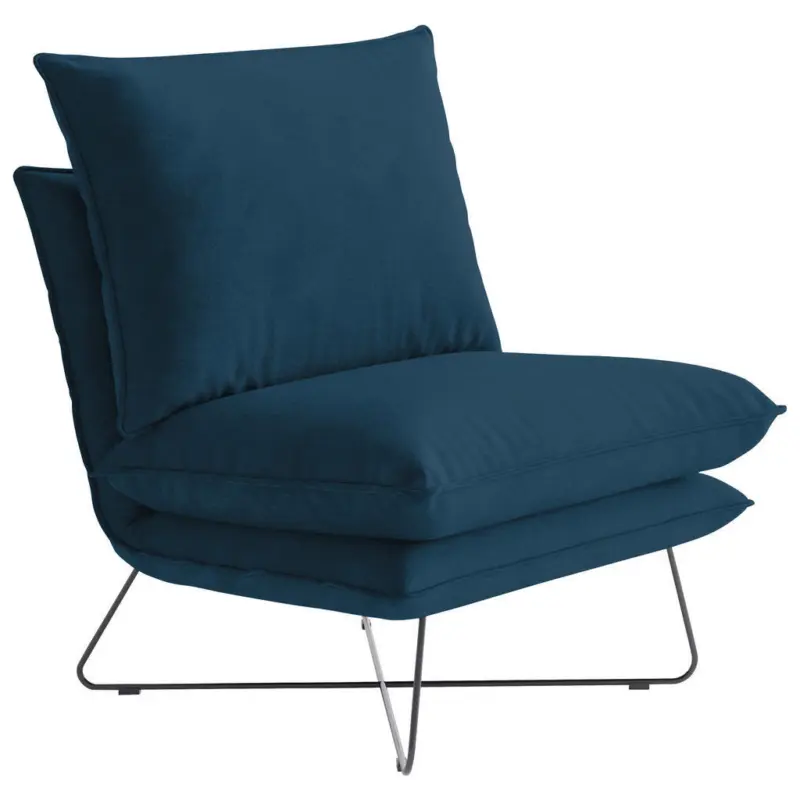 Sessel in Velours Blau
