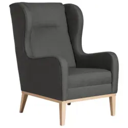 Ohrensessel in Flachgewebe Anthrazit