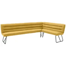 Eckbank 304/174 cm in Gelb, Schwarz