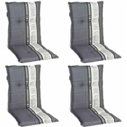 Sesselauflage in Grau Schriftzug