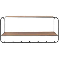 Garderobenleiste in Tanne massiv Naturfarben, Schwarz