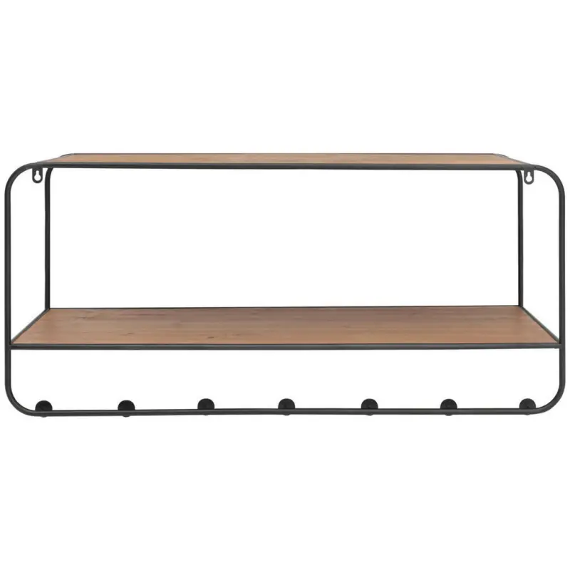 Garderobenleiste in Tanne massiv Naturfarben, Schwarz