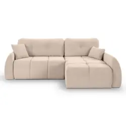 Ecksofa in Cord Beige