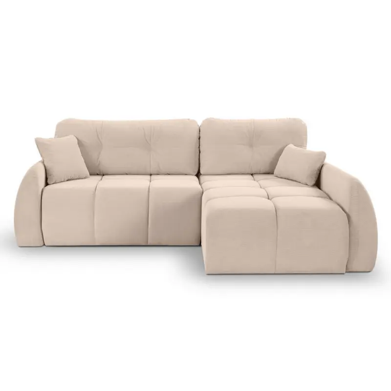 Ecksofa in Cord Beige