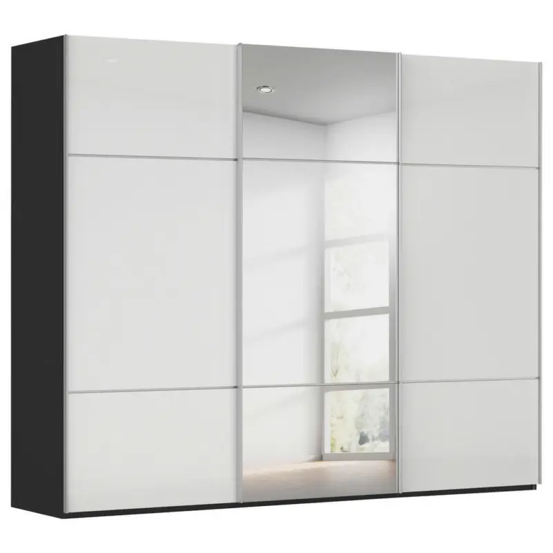 Schwebet&uuml;renschrank in Schwarz, Wei&szlig;