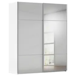 Schwebet&uuml;renschrank in Grau, Wei&szlig;