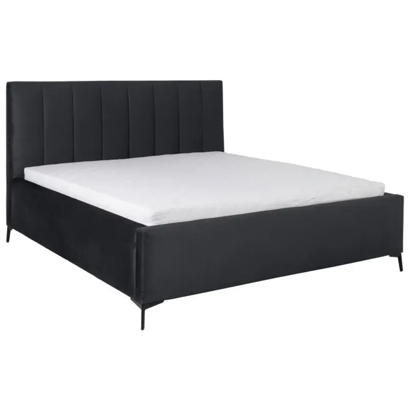 Polsterbett Lattenrost, Bettkasten Schwarz 180/200 cm