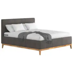 Polsterbett Lattenrost, Bettkasten, Matratzen Dunkelgrau 180/200 cm