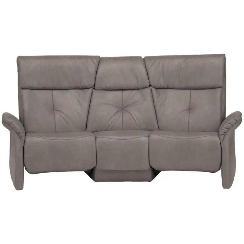 Trapezsofa in Echtleder Graubraun