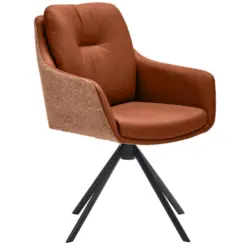 Armlehnstuhl Lederauswahl, Stoffauswahl, Typenauswahl, Sitzfl&auml;che 360&deg; drehbar, inklusive Armlehnen, Gestellauswahl, automatische R&uuml;ckholfunktion Webstoff Kombination Echtleder/Stoff