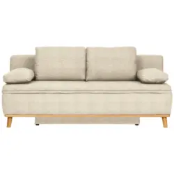 Schlafsofa in Webstoff Beige