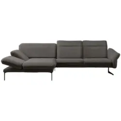 Ecksofa in Webstoff Dunkelgrau 203/299 cm