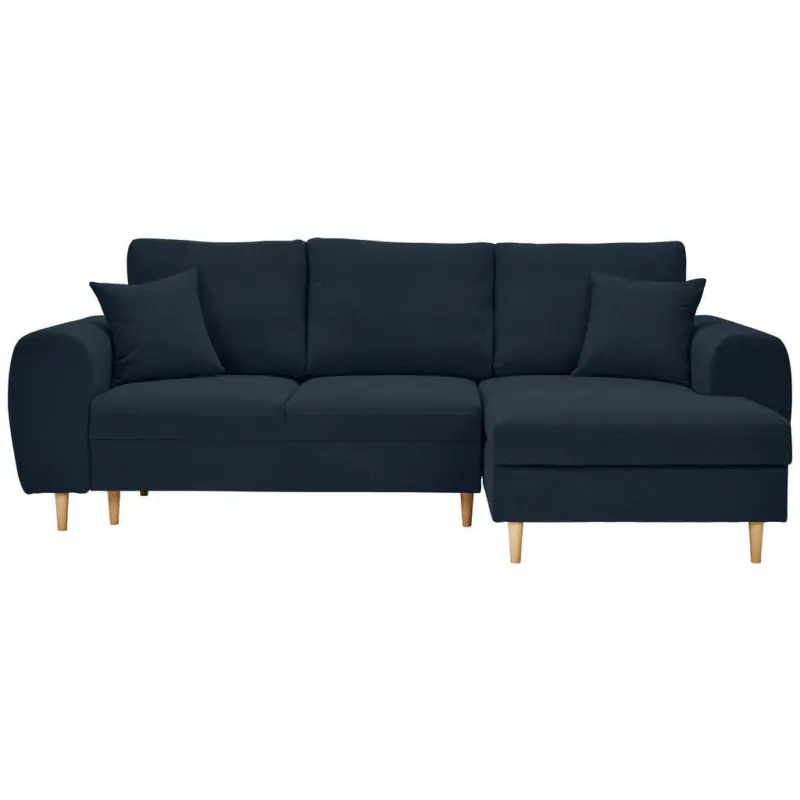 Ecksofa in Webstoff Dunkelblau 240/145 cm