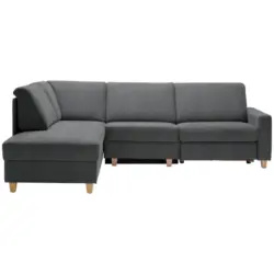 Ecksofa in Flachgewebe Anthrazit 203/261 cm