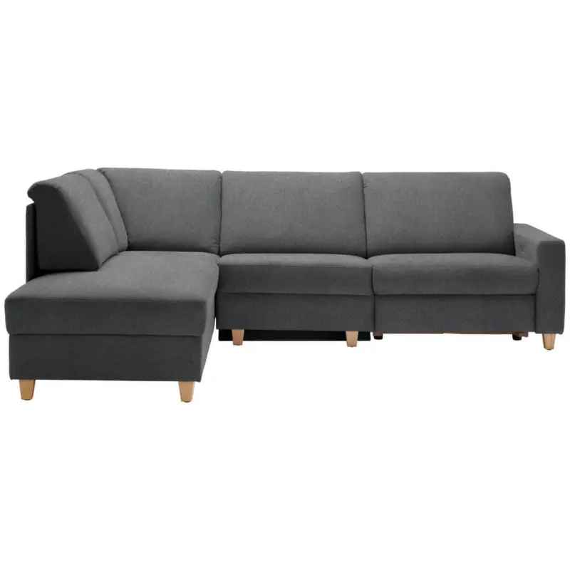 Ecksofa in Flachgewebe Anthrazit 203/261 cm
