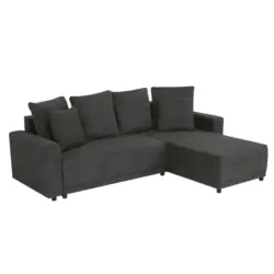 Ecksofa in Mikrofaser Anthrazit 178/248 cm
