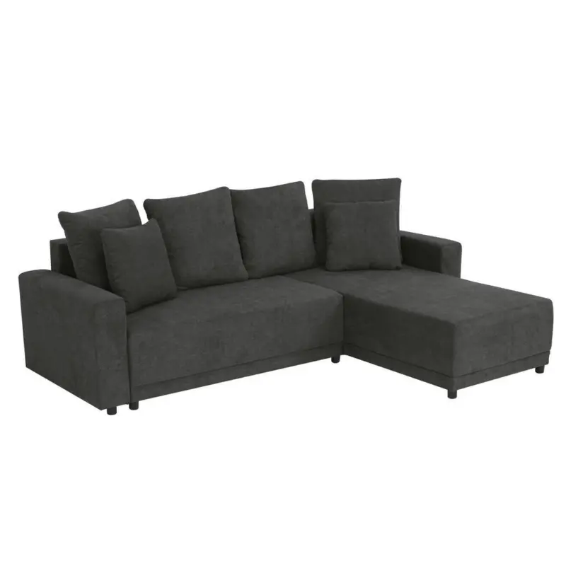 Ecksofa in Mikrofaser Anthrazit 178/248 cm