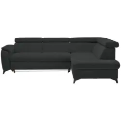 Ecksofa Prag in Webstoff Anthrazit 260/203 cm