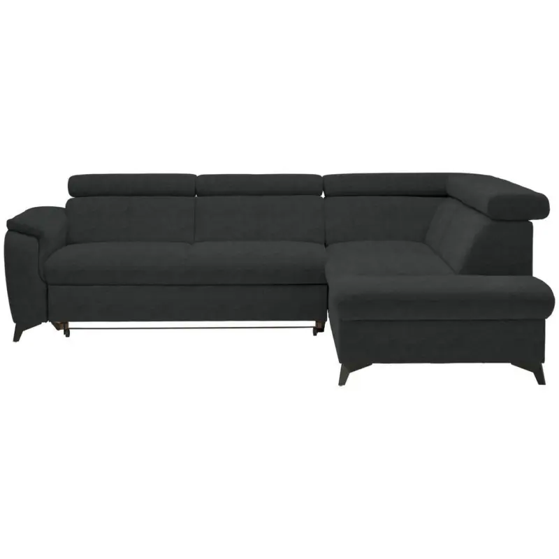 Ecksofa Prag in Webstoff Anthrazit 260/203 cm