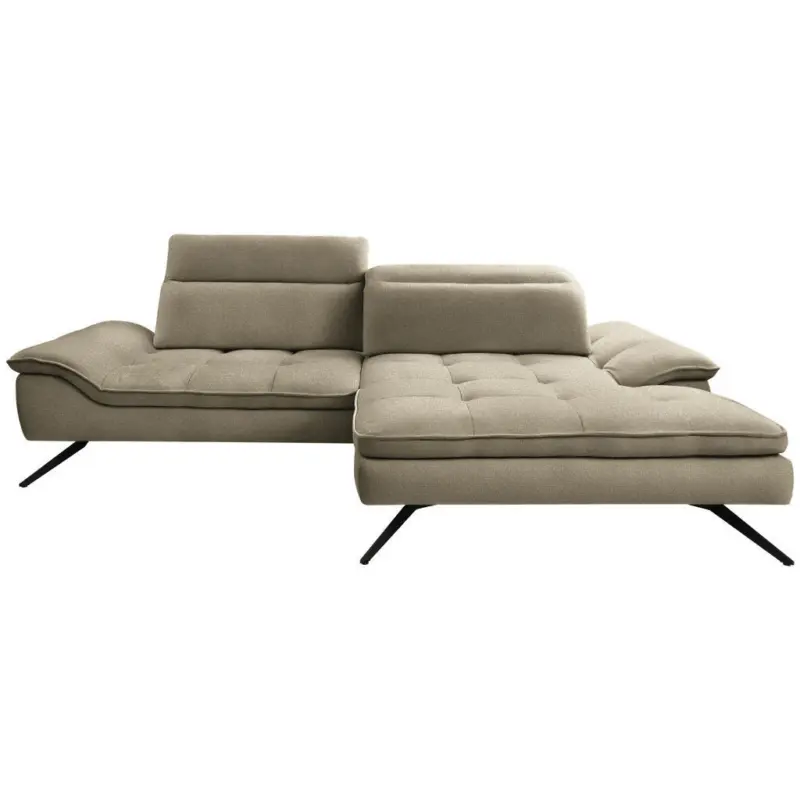 Ecksofa in Chenille Taupe 288/179-202 cm