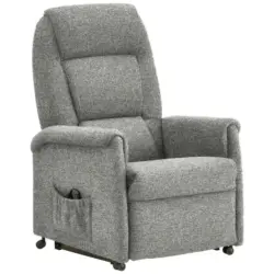 Fernsehsessel in Flachgewebe Hellgrau