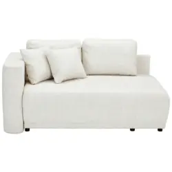 Chaiselongue in Chenille Sandfarben