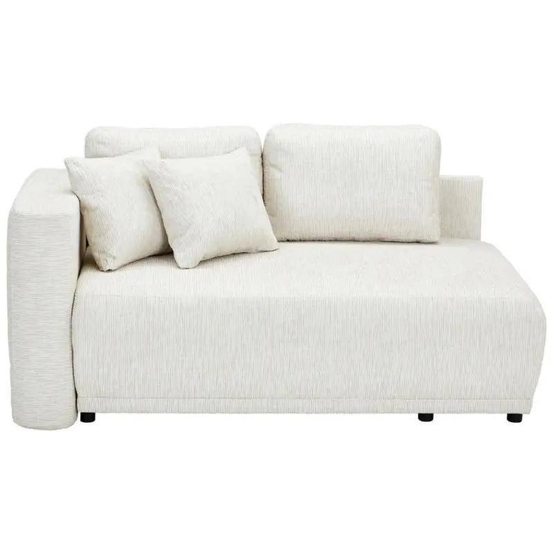 Chaiselongue in Chenille Sandfarben