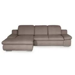 Ecksofa in Chenille Taupe 165/286 cm